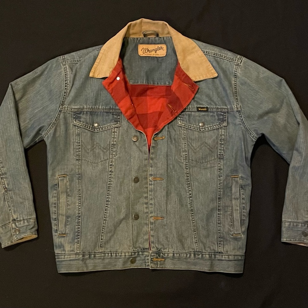 vintage wrangler blanket lined denim jacket